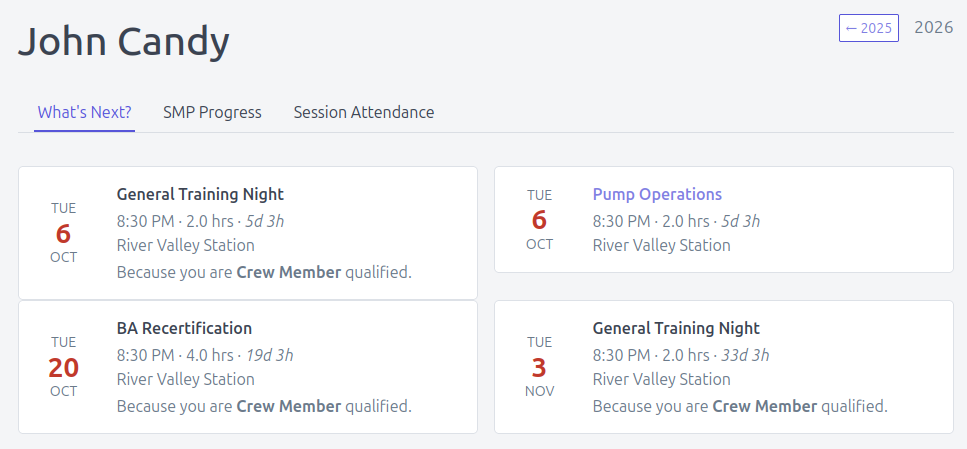 Screenshot: Dashboard page